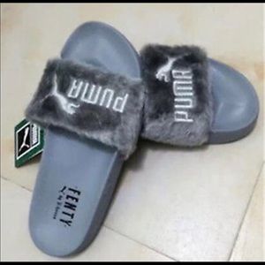 Rhianna Puma Fenty Fur Gray Slides 10